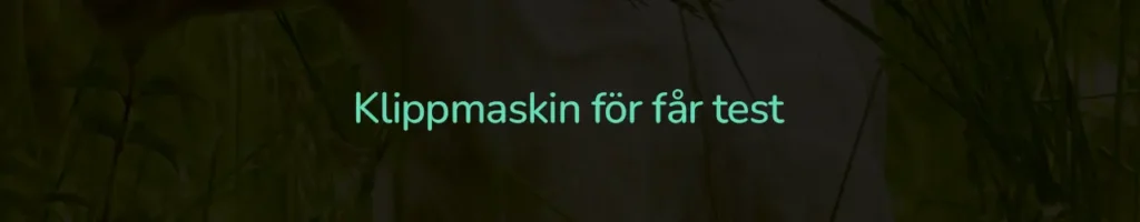 Klippmaskin för får test